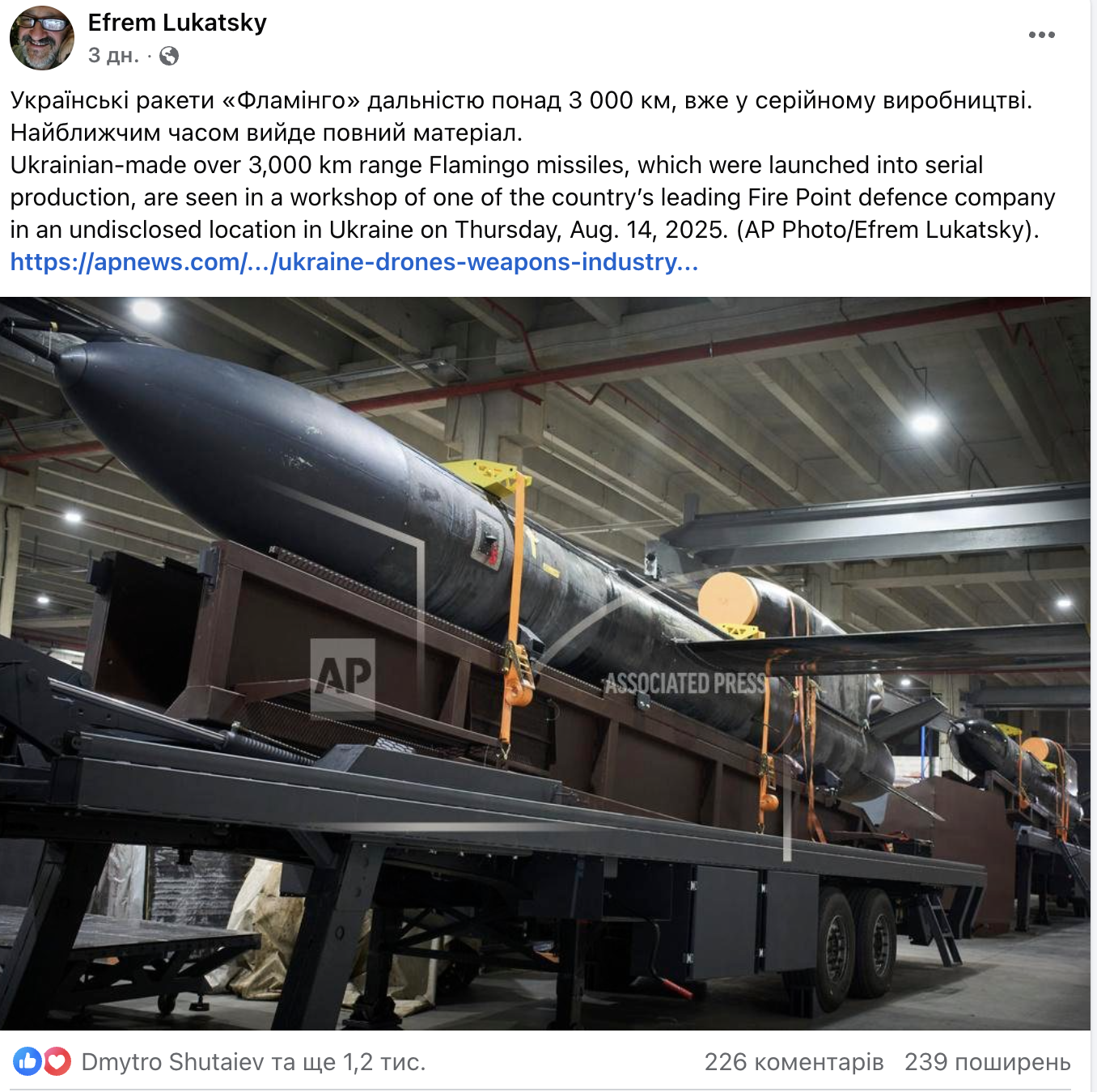 Тонна вибухівки, яка долетить навіть до Уралу: на що здатна українська ракета «Фламінго»