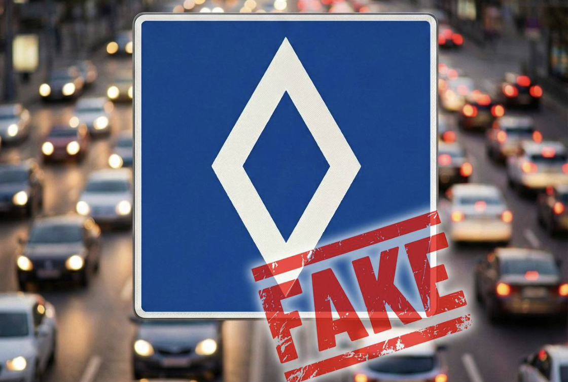 Жодних нових «ромбів» на дорогах України: у поліцій спростували фейк про зміну дорожніх знаків